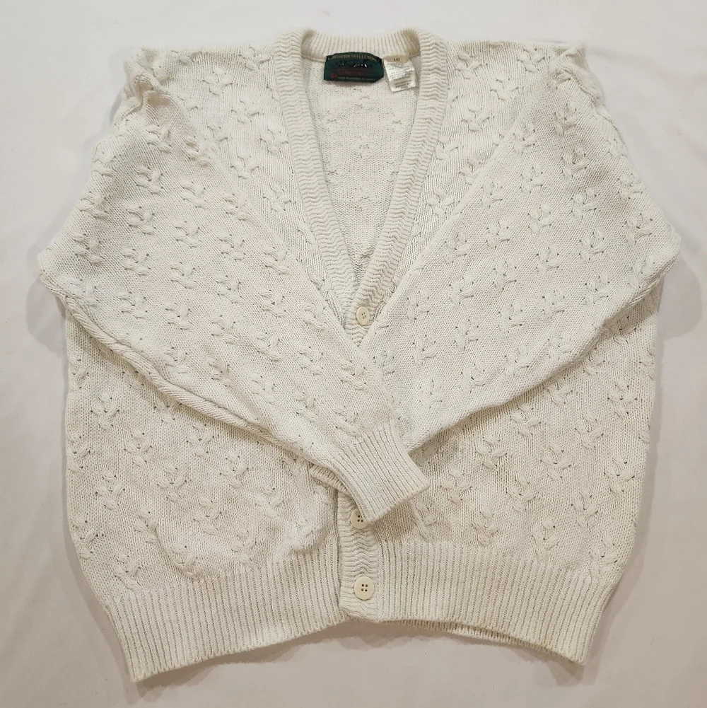 Vintage Northern Reflections By Parkhurst White Knit Cardigan - Picture 6 of 16